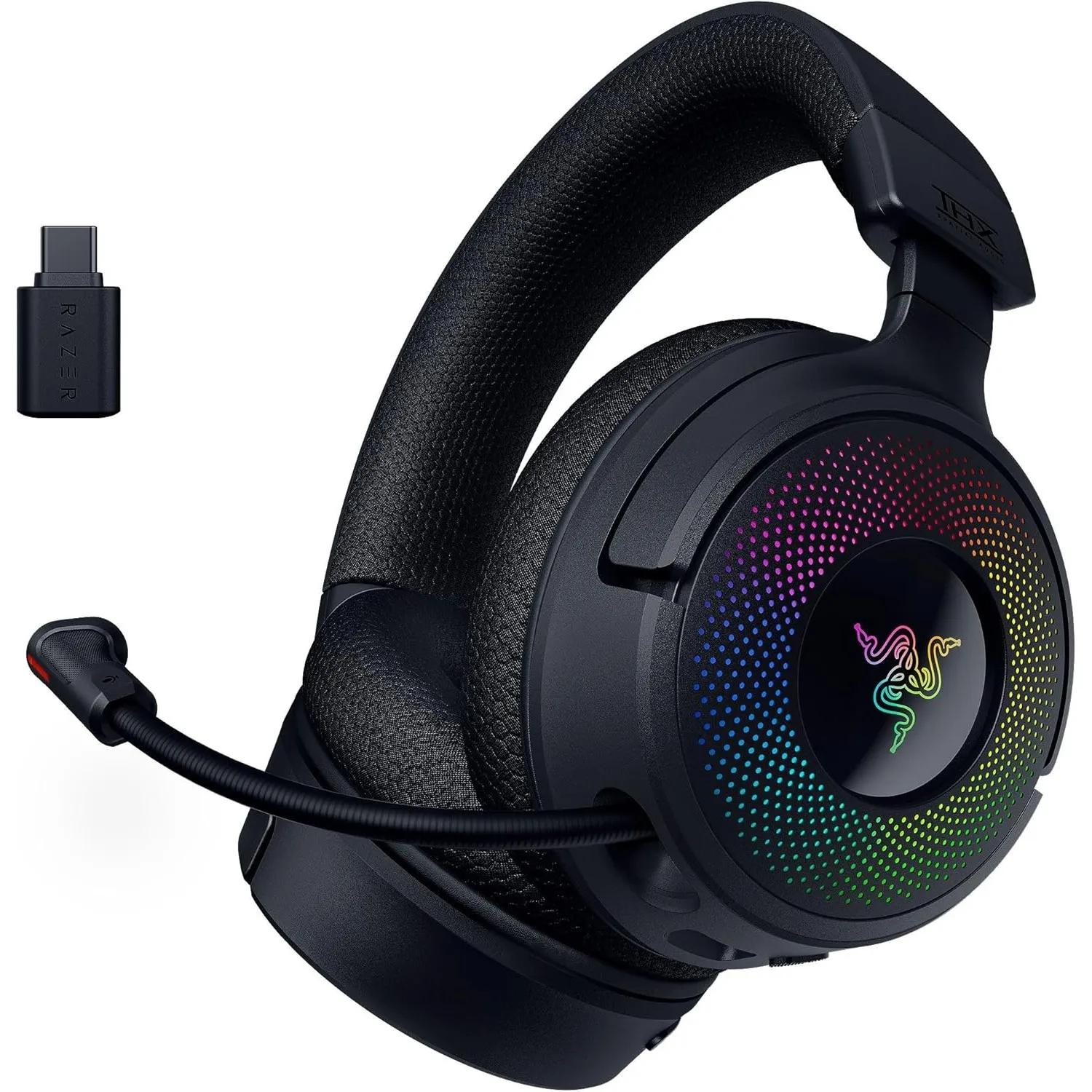 Razer Kraken V4 - Kabelloses PC Gaming-Headset (3-Modi-Konnektivität, Triforce 40mm Treiber, 9-Zonen-RGB-Beleuchtung de…