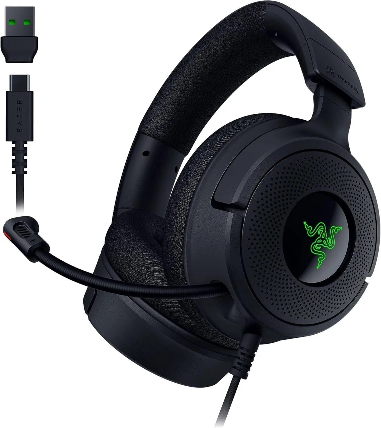 Razer Kraken V4 X - Kabelgebundenes PC-Gaming-Headset (Triforce 40-mm-Treiber, einziehbares Nierenmikrofon, 7.1-Surroun…