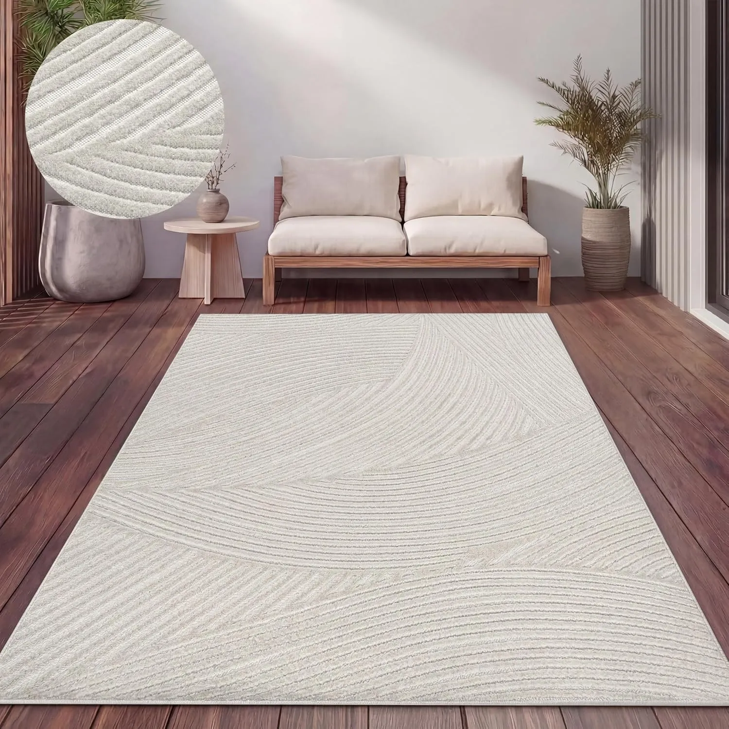 Paco Home Indoor and Outdoor Rug, Modern Abstract Boho Designs with 3D Structure, Robust and Weatherproof, Ideal for Pa…