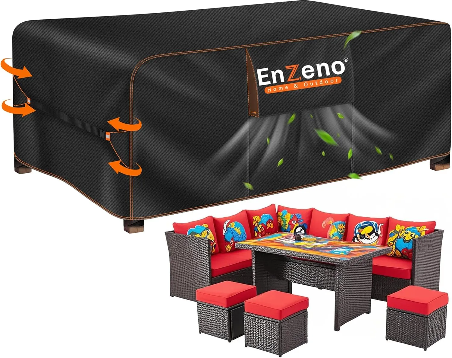 Enzeno Abdeckung für Gartenmöbel Wasserdicht,Abdeckplane Gartenmöbel 210X110 cm, 420D Oxford Gewebe Loungemöbel Abdecku…