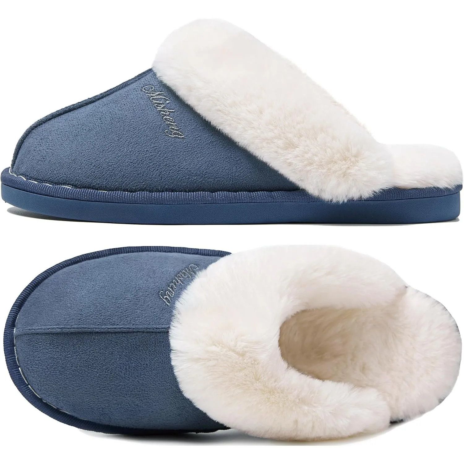 Donpapa Hausschuhe Damen Herren Plüsch Memory Foam Faux Lammfell Pantoffeln