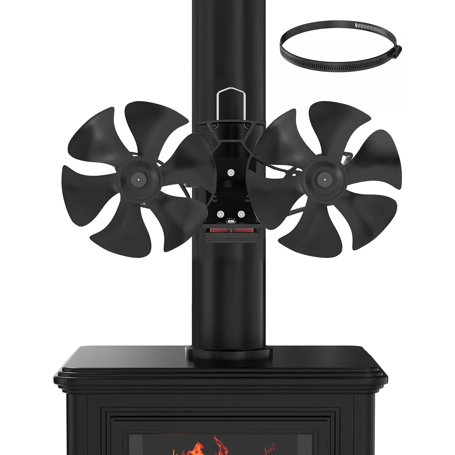 Signstek Ofenventilator, Holz Kaminventilator, Magnetisch Rohrventilator, Rohr Ofenventilator ohne Strom, 6 Blättriger …