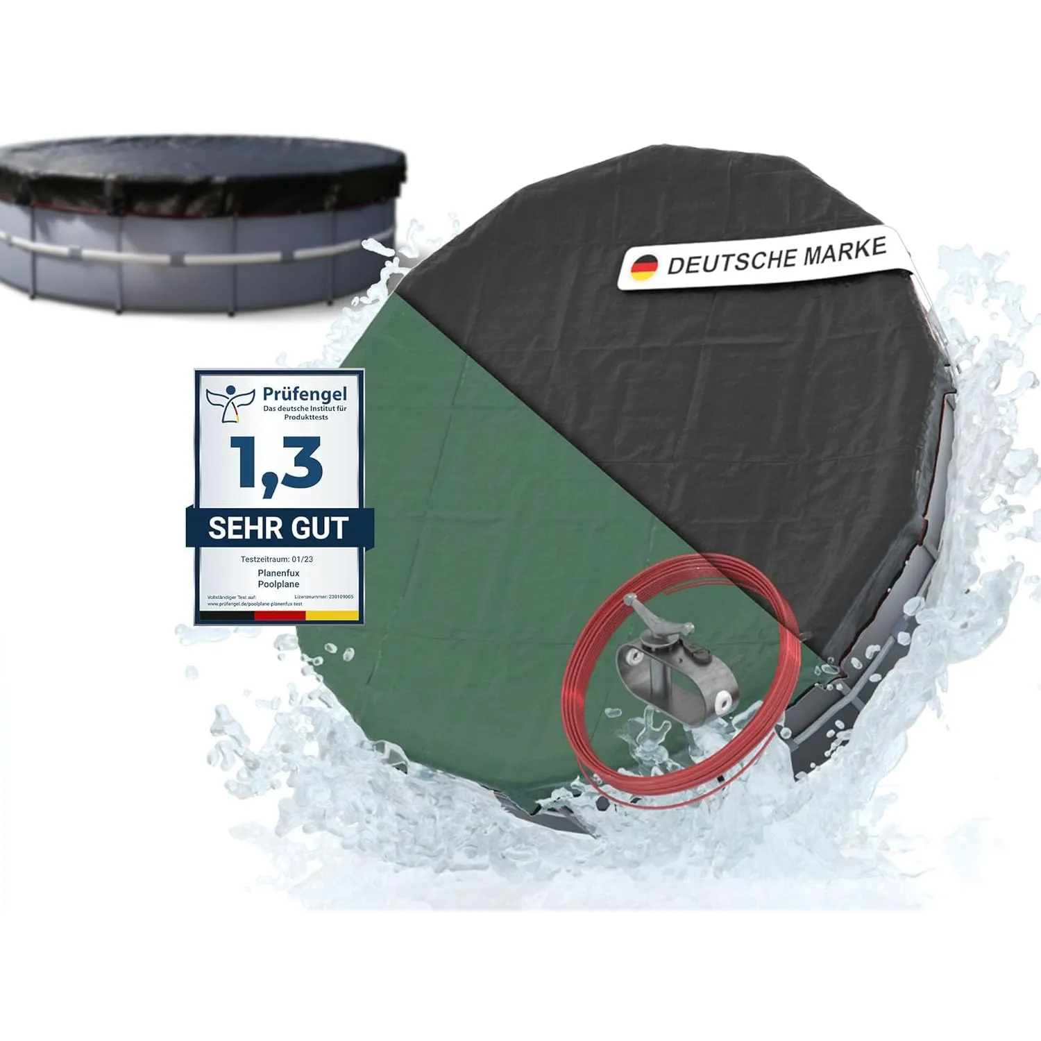 Planenfux® Poolabdeckung rund 700 cm (Für Ø 700-760cm Becken) | Solarplane
