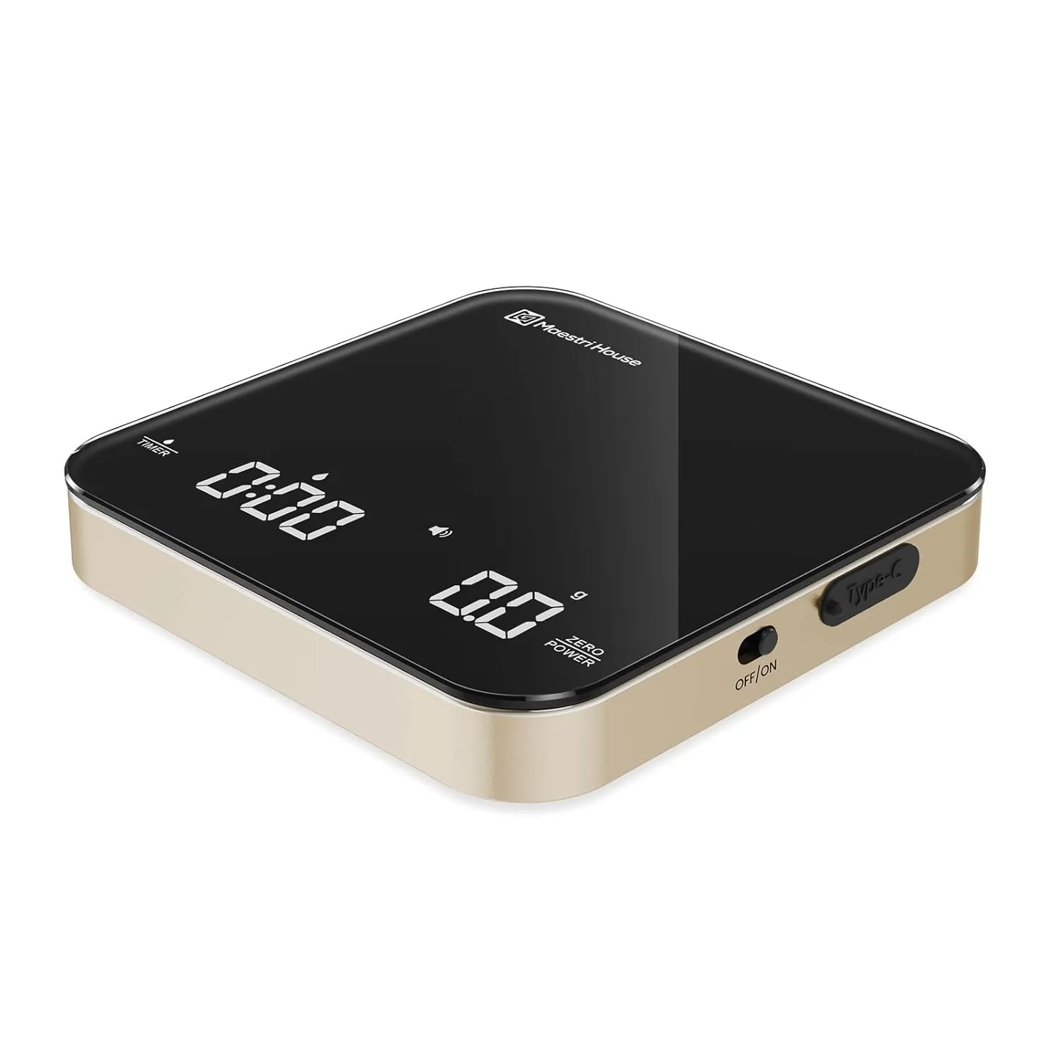 Maestri House Mini-Kaffeewaage mit Timer, Wiederaufladbare Espresso Waage, Präzise 2kg/0,1g Waage für Espresso & Pour-O…