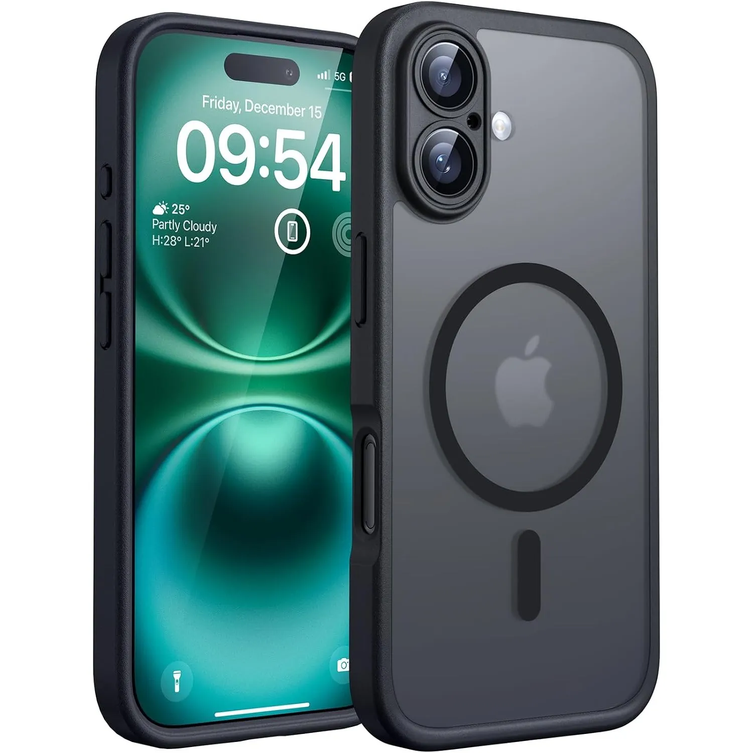 TOCOL für iPhone 16 Plus Hülle, Kompatibel mit MagSafe, Schwarz