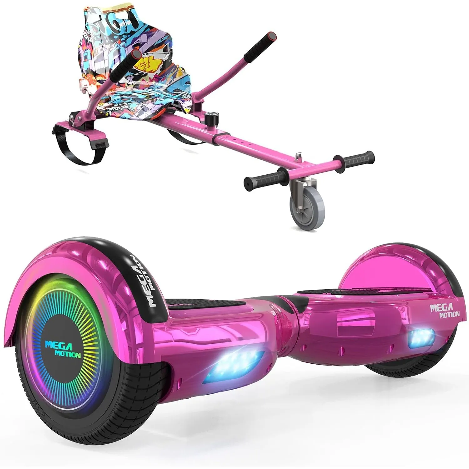 MEGA MOTION 6.5 Zoll Hoverboards mit Sitz für Kinder, Geschenk für Kinder, mit Bluetooth-Lautsprecher-leistungsstarkem …