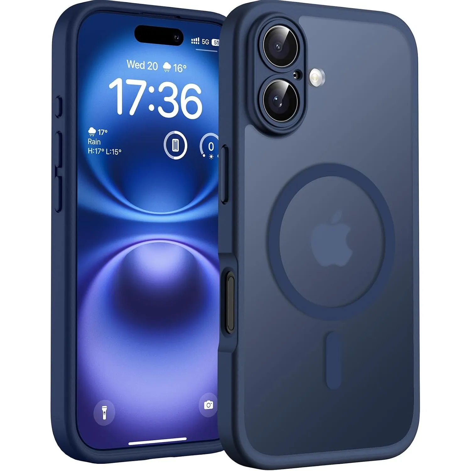 TOCOL für iPhone 16 Hülle, Kompatibel mit MagSafe, Tiefblau