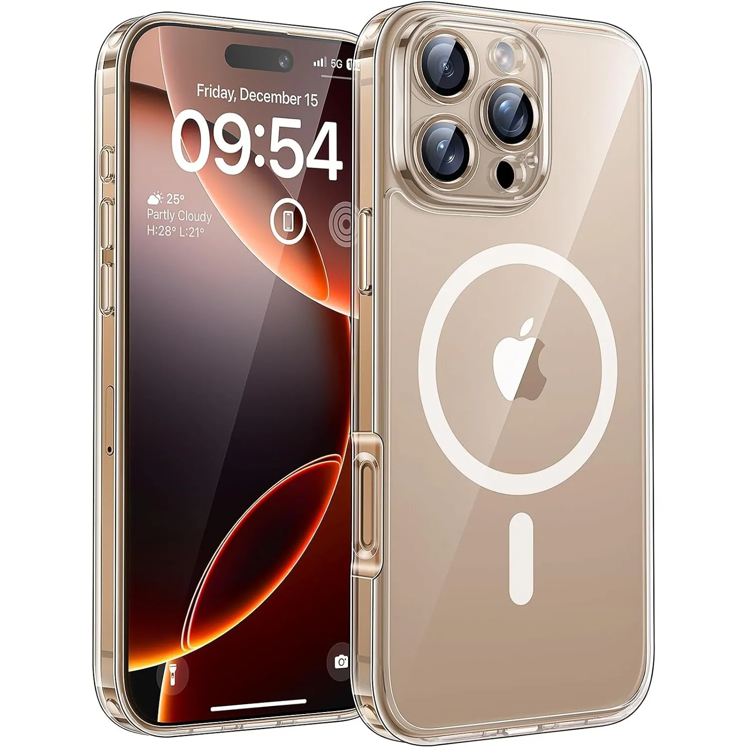 TOCOL für iPhone 16 Pro Hülle, Kompatibel mit MagSafe, Transparent