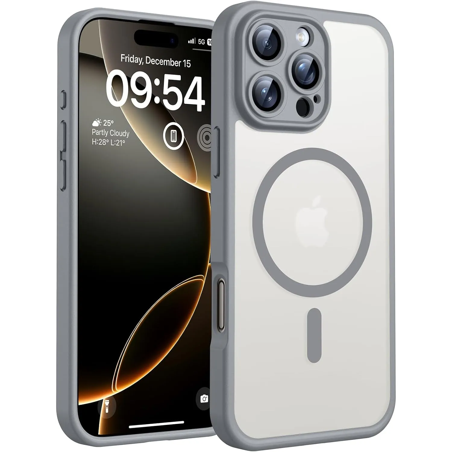 TOCOL für iPhone 16 Pro Hülle, Kompatibel mit MagSafe, Grau