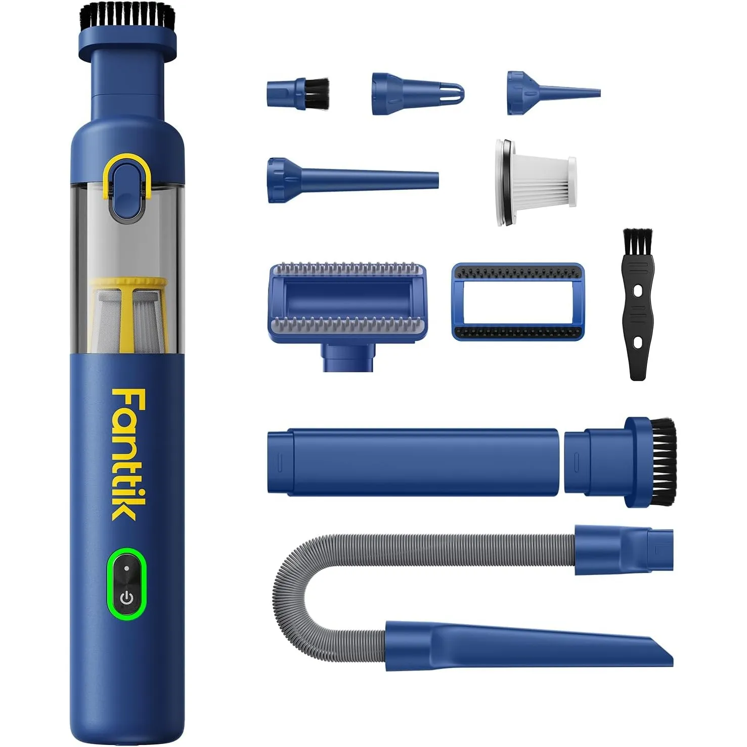 Fanttik Slim V8 APEX Kabelloser Akku Autostaubsauger, 4-in-1 Mini (Blau)