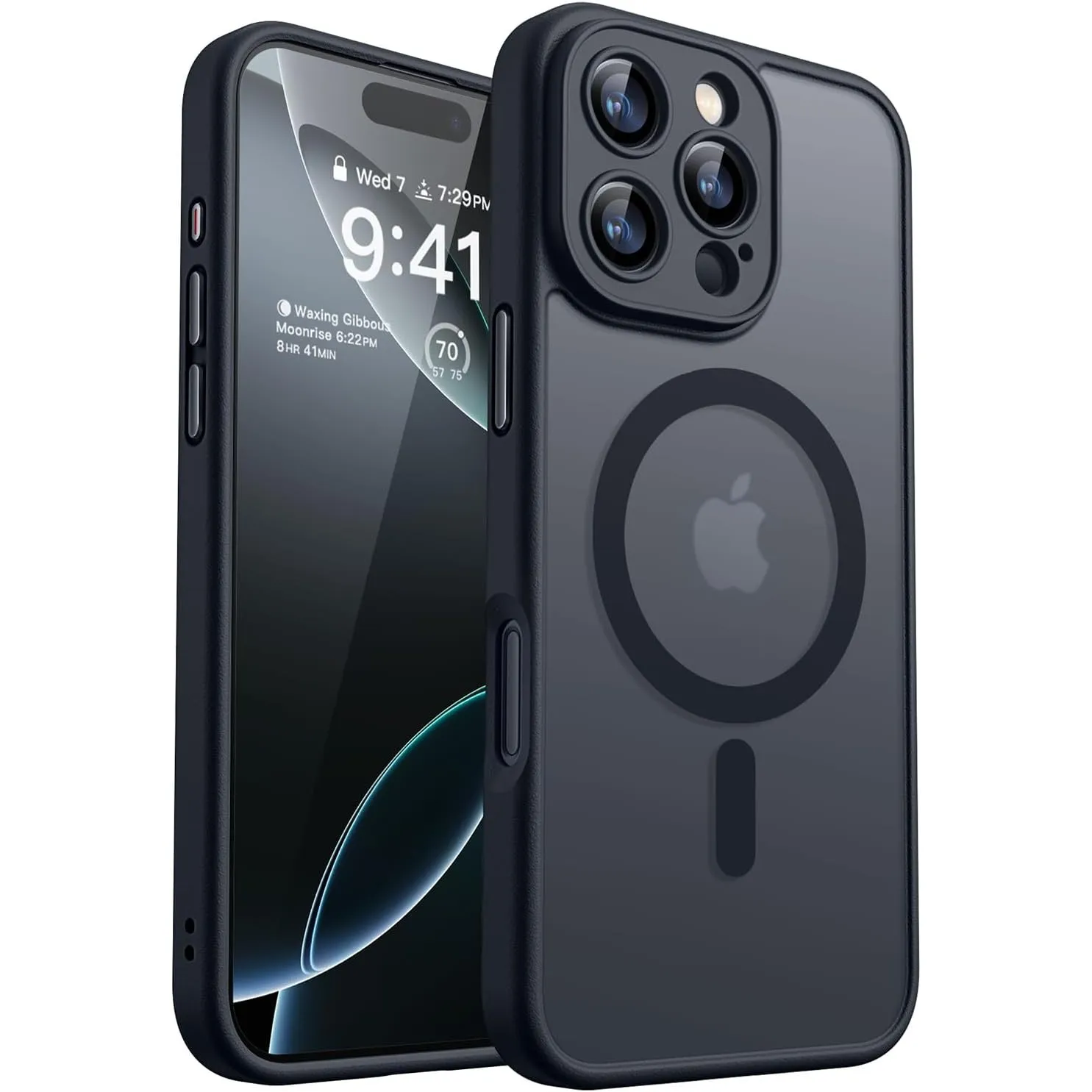 CANSHN für iPhone 16 Pro Hülle mit Kameraschutz, Schwarz