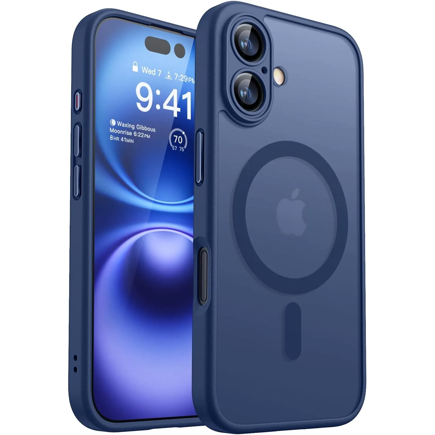 CANSHN für iPhone 16 Hülle mit Kameraschutz, Dunkelblau