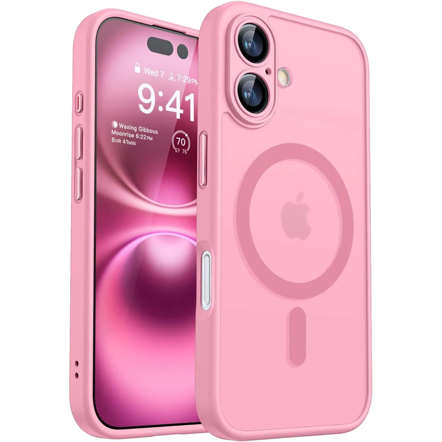 CANSHN für iPhone 16 Hülle mit Kameraschutz, Rosa