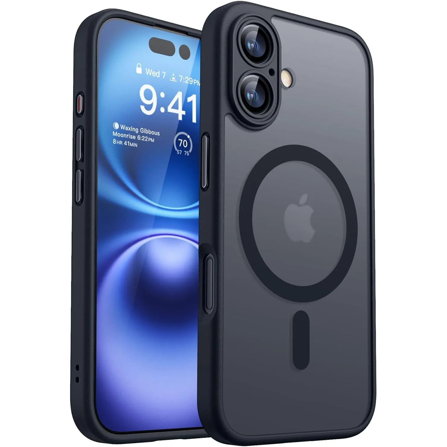 CANSHN für iPhone 16 Plus Hülle mit Kameraschutz, Schwarz
