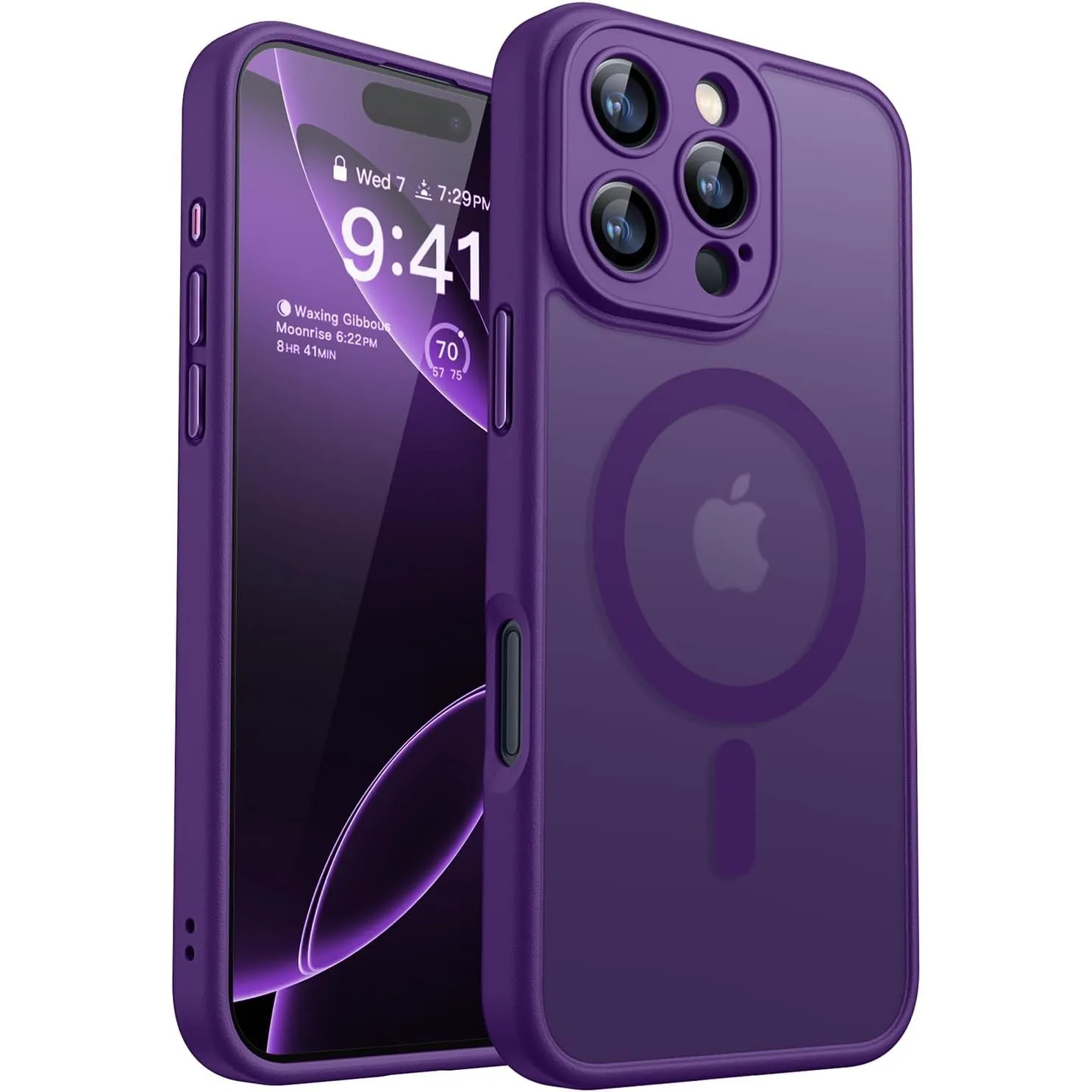 CANSHN für iPhone 16 Pro Max Hülle mit Kameraschutz, Dunkelviolett | Vollständiger Kameraschutz, kompatibel mit MagSafe…