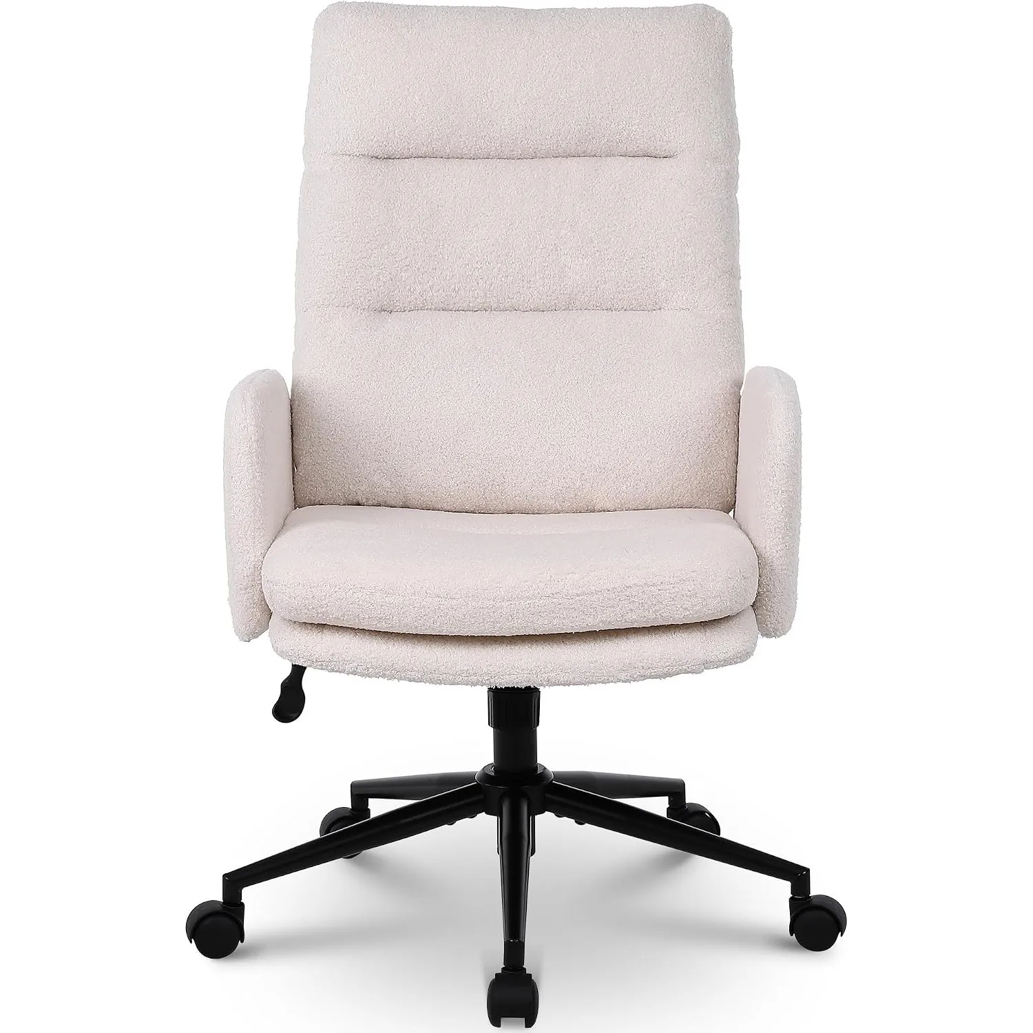Schreibtischstuhl, Bürostuhl aus Kunstpelz, Schminktisch Stuhl,Beige