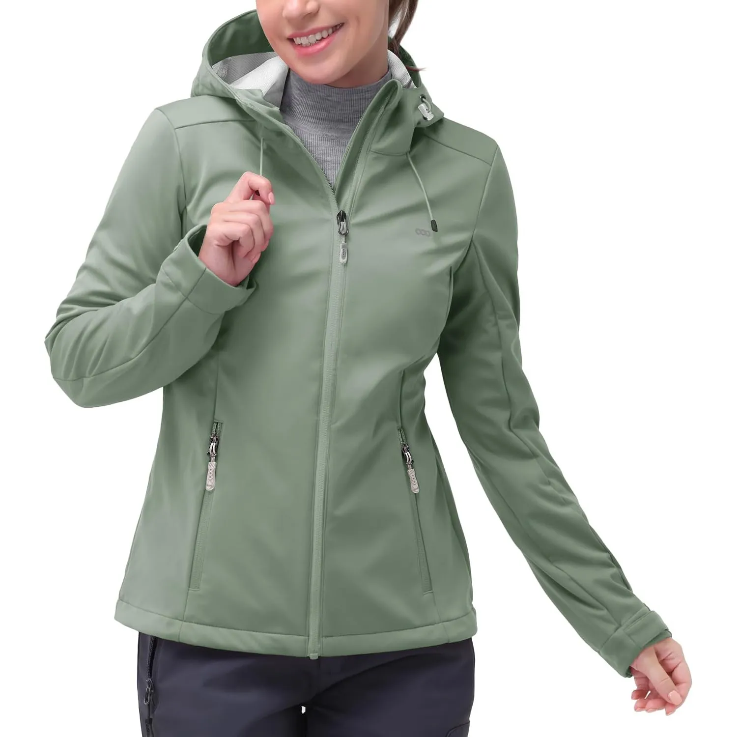 33,000ft Damen Softshelljacke Wasserdichte Funktionsjacke mit Kapuze | Atmungsaktiv, 4-Wegen Stretch, Winddicht, 4 Tasc…