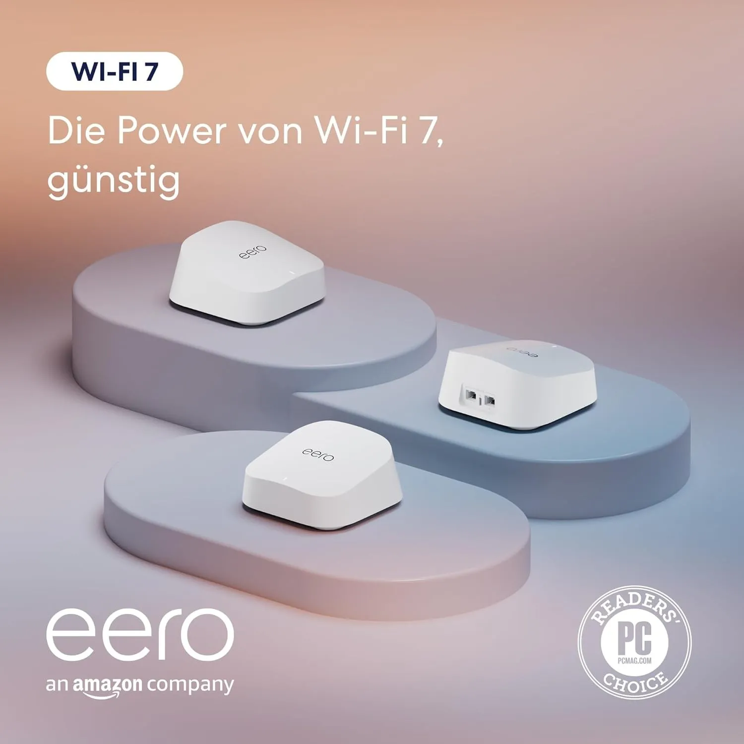 Amazon eero 7 Mesh-WLAN-Router (neueste Version) | Unterstützt Internet-Geschwindigkeiten von bis zu 2,5 Gbit/s | WLAN-…