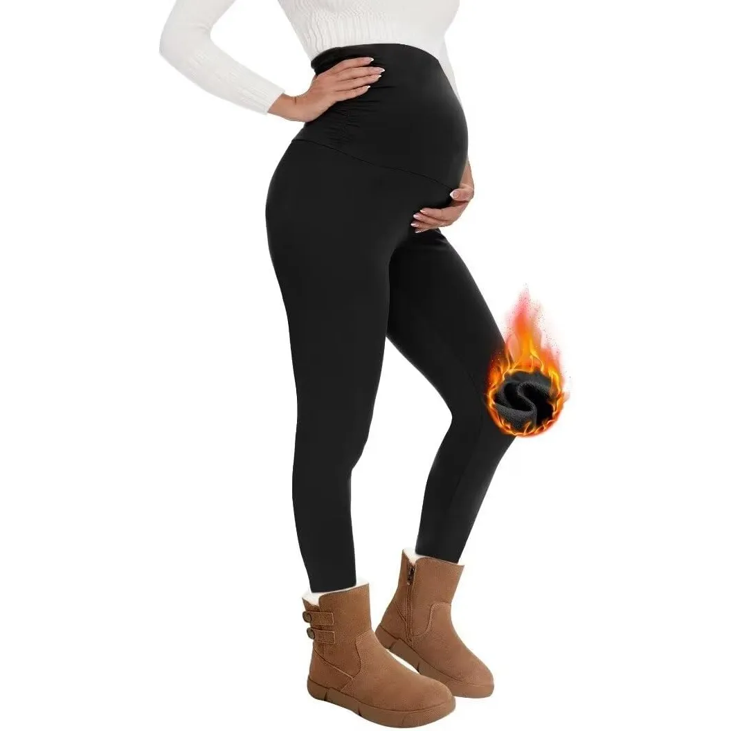 QGGQDD Thermo Umstandsleggings Damen High Waist Schwangerschaftsleggings