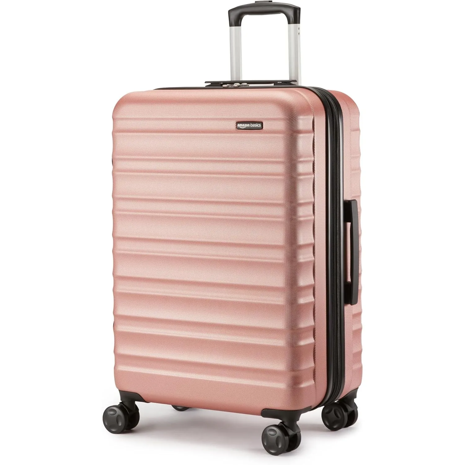 Amazon Basics Hartschalen-Koffer Mittelgroß - Erweiterbares ABS-Reisegepäck mit 4 Doppel-Spinnerrädern - Kratzfest und …