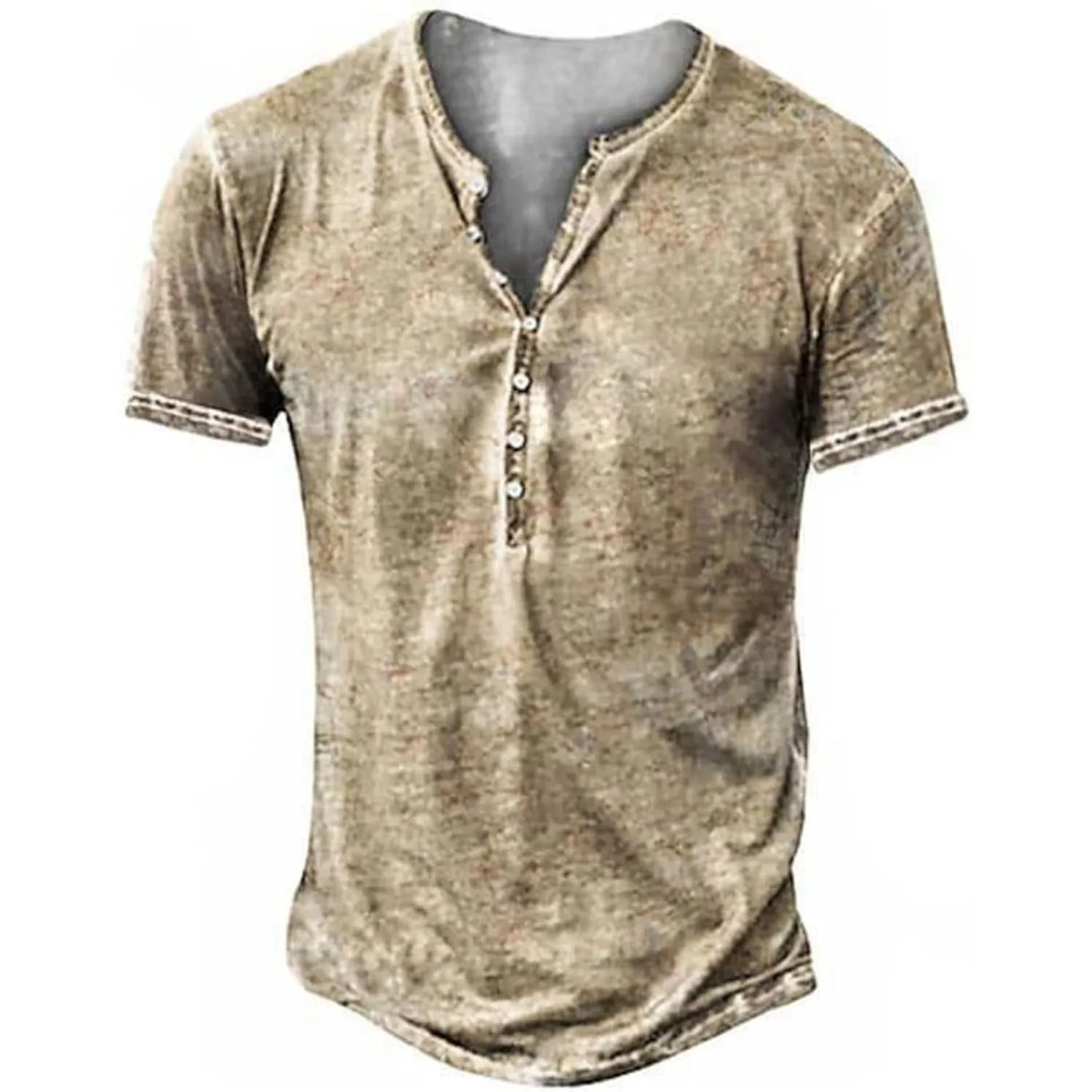 NEMXCE Hemd Herren Vintage Henley Shirt Kurzarm/Langarm T Shirt V Ausschnitt Slim Fit T-Shirt