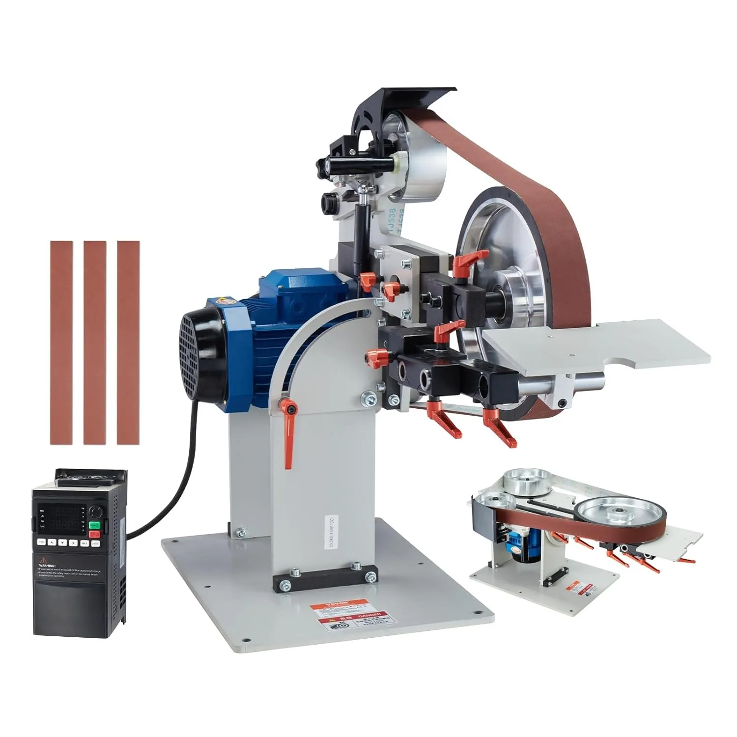 VEVOR Bandschleifmaschine, 72 x 2 Zoll Bandpolierer mit variabler Geschwindigkeit und VFD, 1500 W Messerschärfer mit 3 …