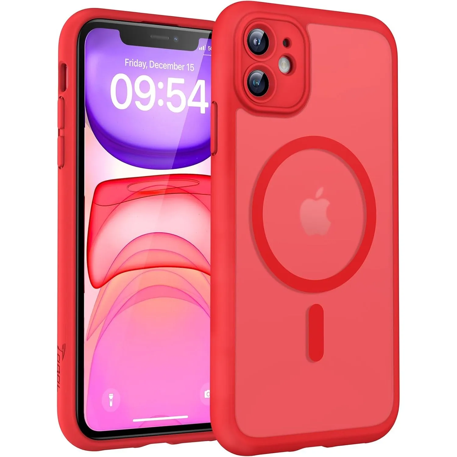 TOCOL für iPhone 11 Hülle, Kompatibel mit MagSafe, Rot