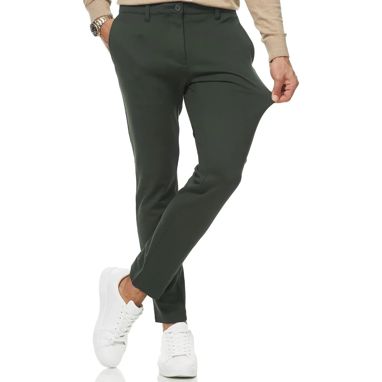 Indicode Herren Rodekro Performance Pants Chinohose Stoffhose mit Stretch