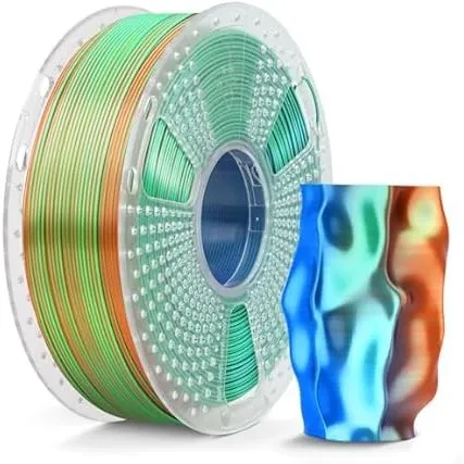 SUNLU Silk PLA Plus 3D-Druckerfilament, dreifarbig glänzendes PLA+-Filament 1.75 mm, Seidentexturen, 360° enthüllt viel…