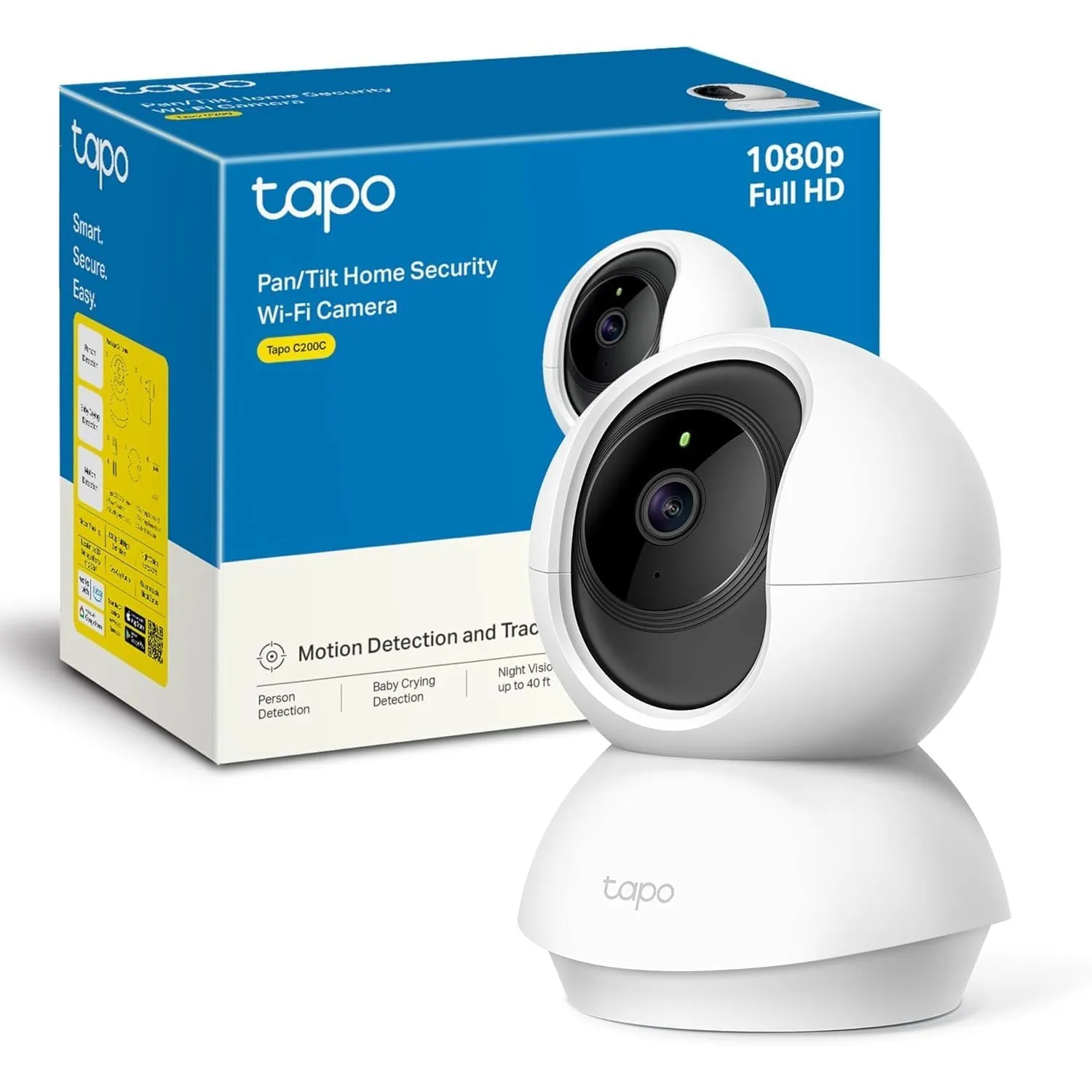 Tapo C200C 360°-WLAN-Überwachungskamera für den Innenbereich, 1080P, Nachtsicht, Bewegungserkennung, Zwei-Wege-Audio, k…
