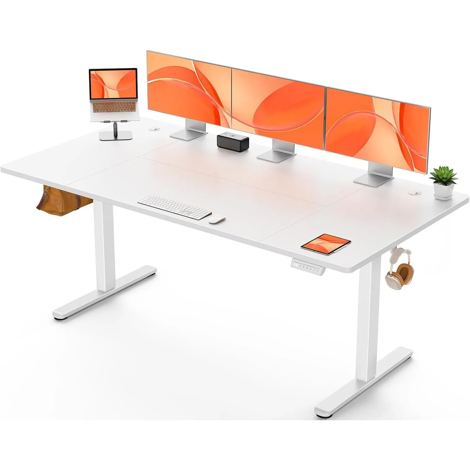 ErGear Höhenverstellbarer Schreibtisch 180x80cm 4-Speicher Geteilte Platte
