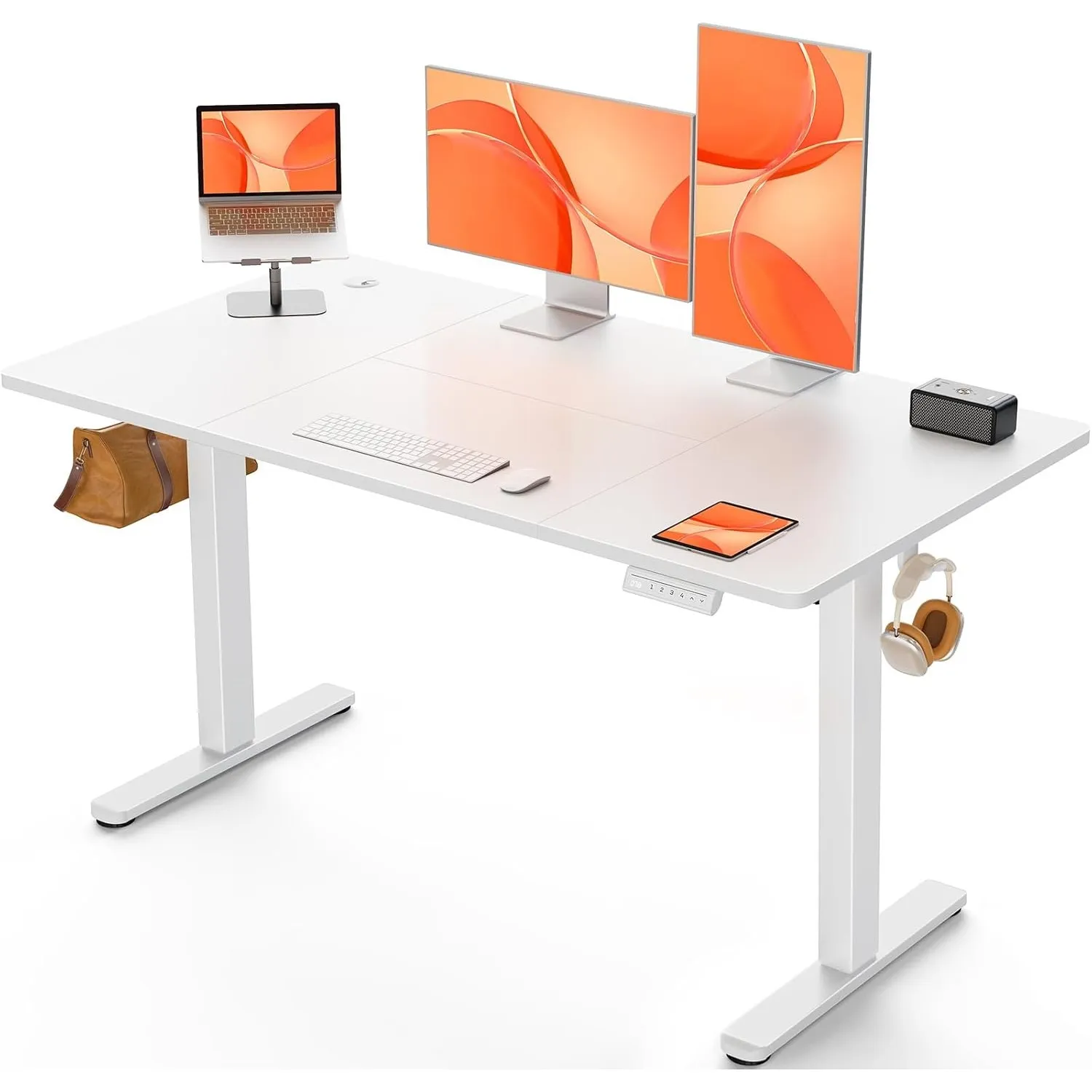 ErGear Höhenverstellbarer Schreibtisch 120x60cm 4-Speicher Geteilte Platte