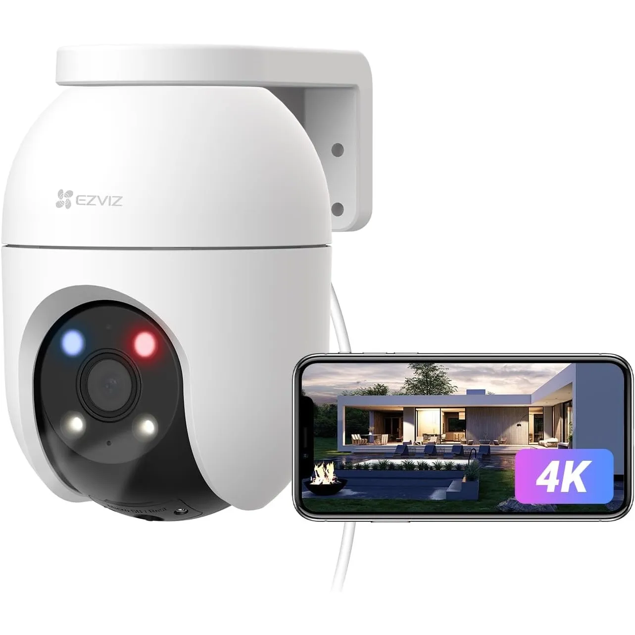 EZVIZ 4K Überwachungskamera Aussen WLAN, 360° PTZ Kamera Außen mit KI-Erkennung, Zwei-Wege-Audio, 2.4 & 5 GHz WLAN, 8MP…
