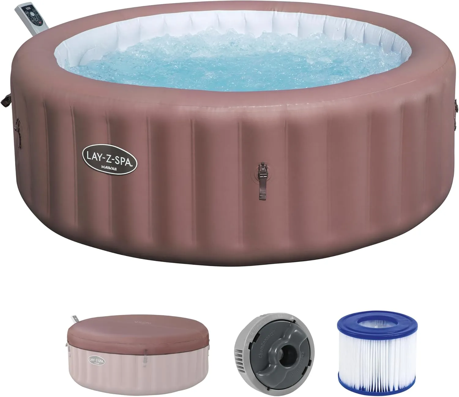 Bestway® Lay-Z-SPA® Energiespar-Whirlpool Hawaii AirJet™ mit App-Steuerung + integrierter UltraFit™ -Pumpeneinheit, für…