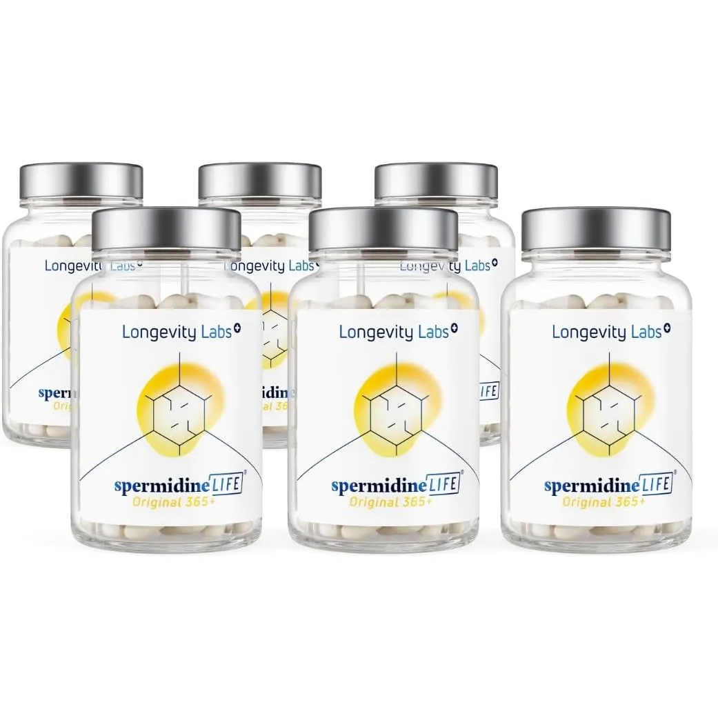 spermidineLIFE® Original 365+ – Spermidin Kapseln hochdosiert, 360 Stück | CelVio® Weizenkeimextrakt aus klinischen Stu…