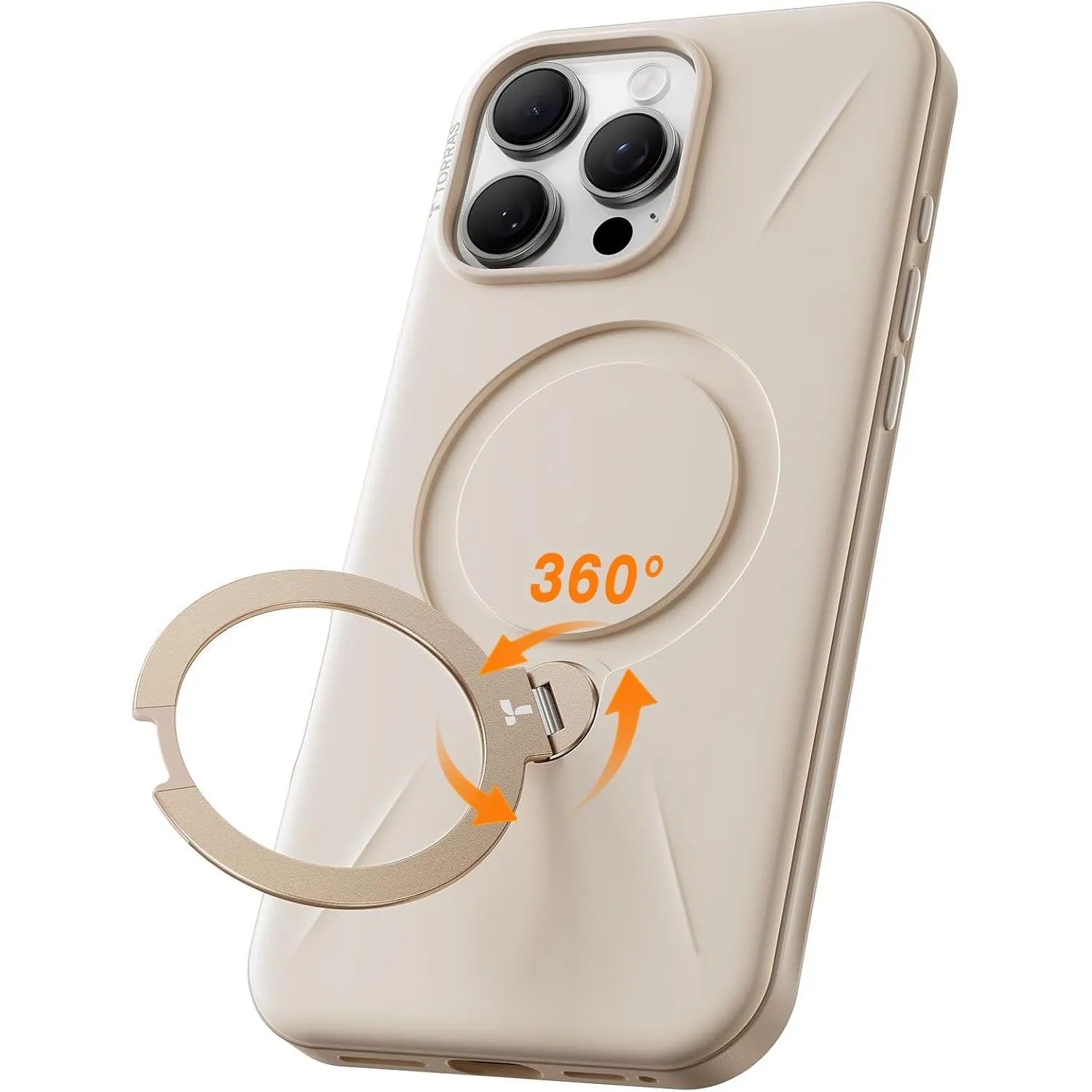 TORRAS Ostand Q3 Fusion für iPhone 16 Pro Max Hülle für Magsafe (Magnetischer Robust Standring) Zertifizierte Militärsc…
