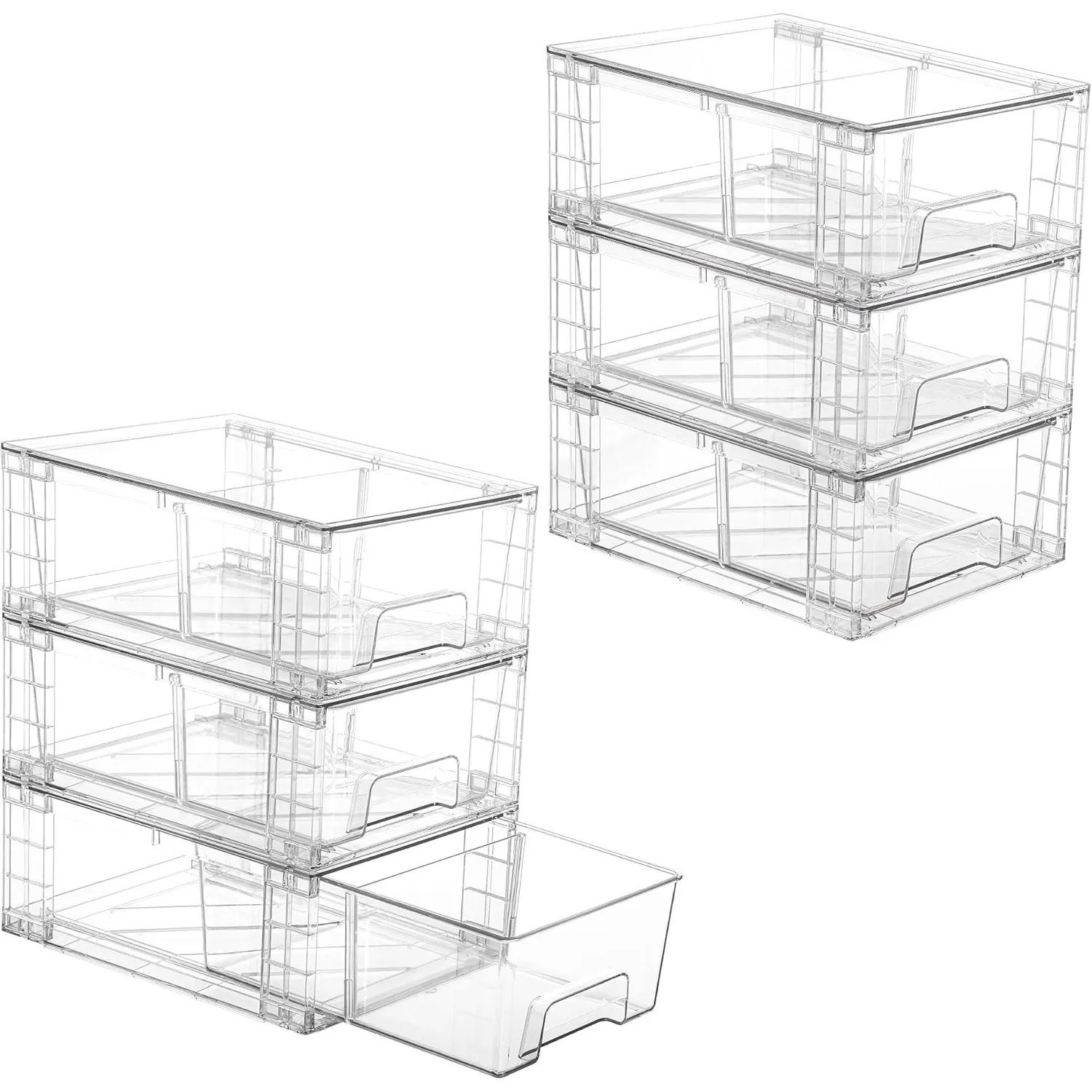 Vtopmart 6 Stücke Transparent Schubladenbox