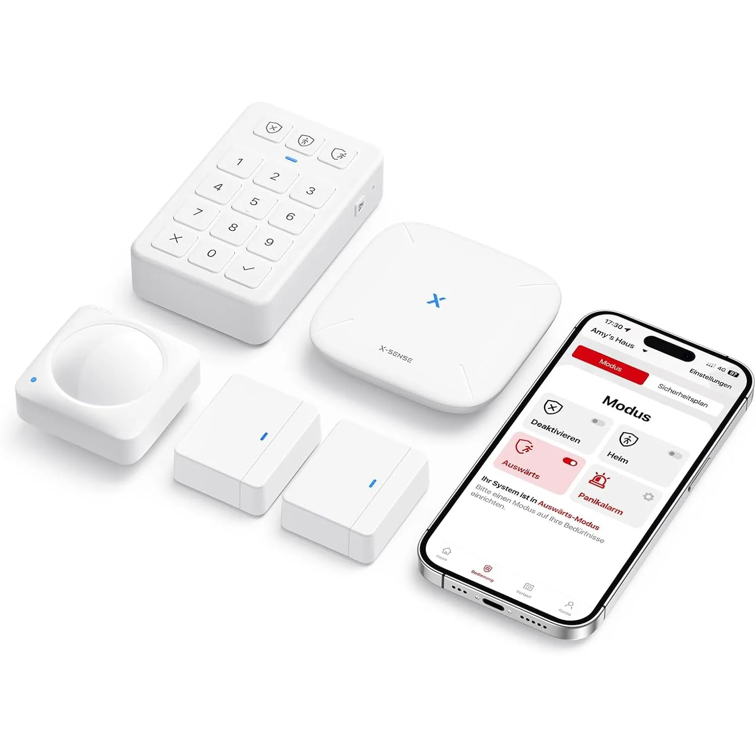X-Sense Smart Alarmanlage Haus & Wohnung, Smart Alarm-Set, AS05