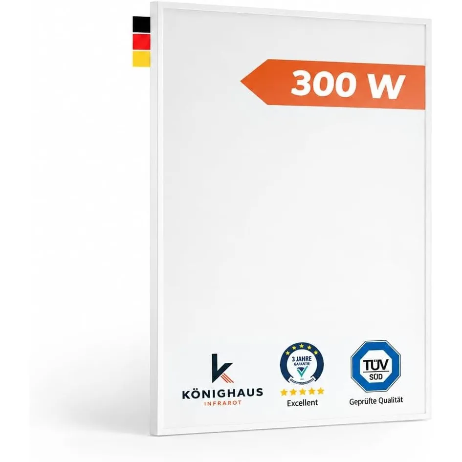 Könighaus Infrarotheizung 300 W - Wandmontage - 3-8 m²