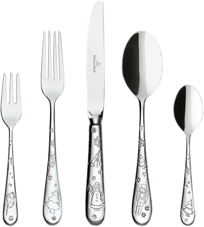 Villeroy & Boch – Toy's Delight Besteckset 30 teilig Silber Platin, Spülmaschinenfest, Besteck Set 6 Personen Rostfrei …