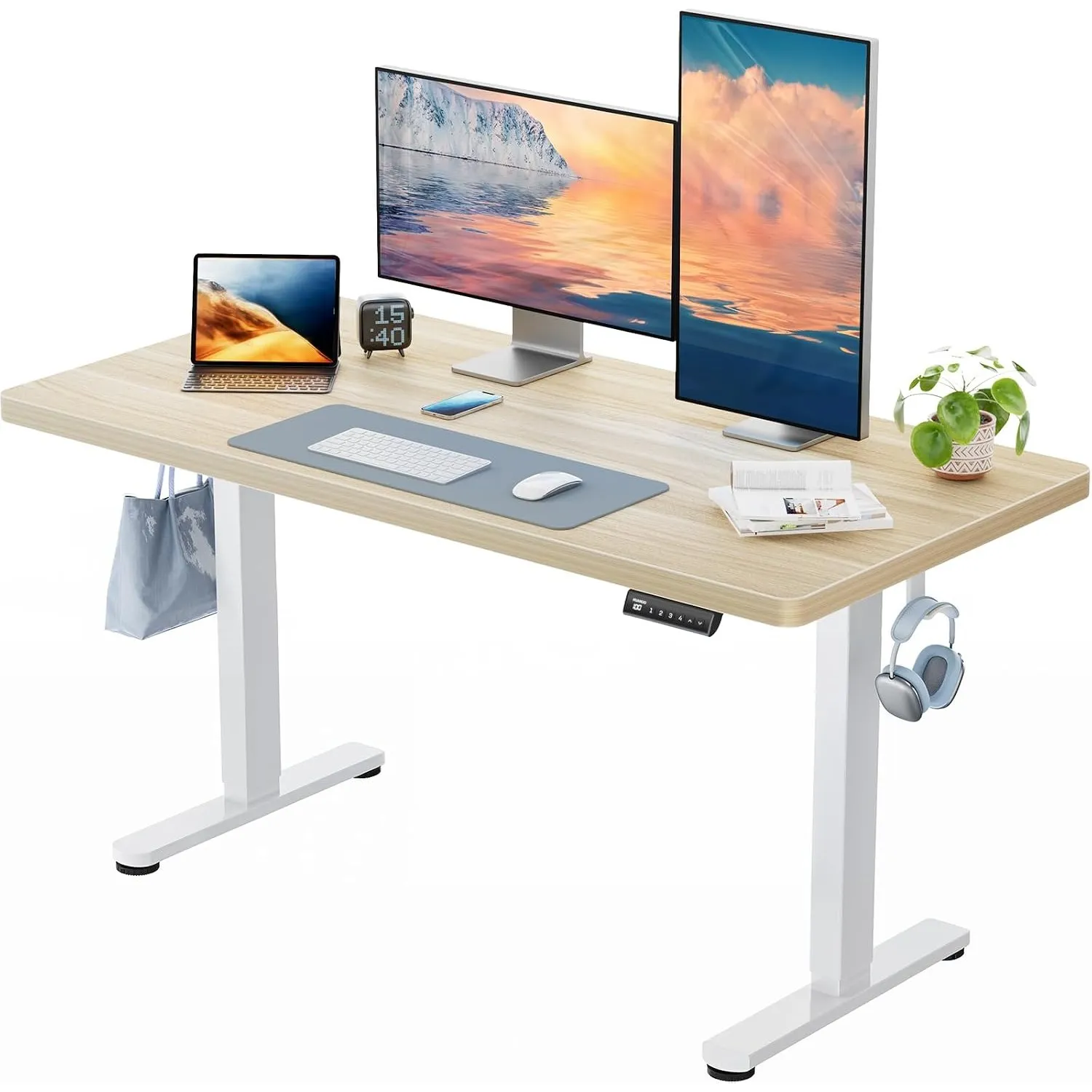 HUANUO Höhenverstellbarer Schreibtisch 120x80cm,25MM Ganze Tischplatte mit Bürstenloser Motor,Ergonomischer Schreibtisc…
