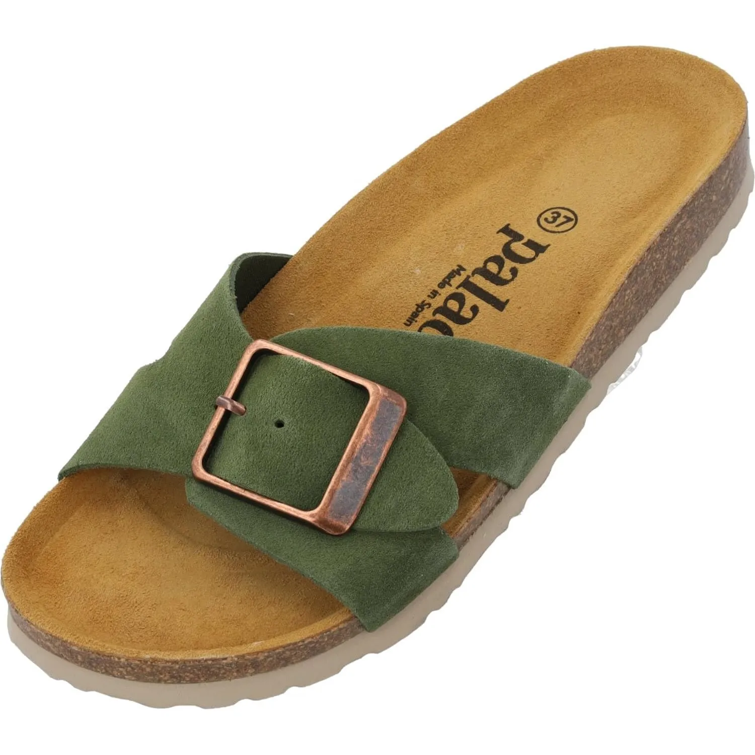 Palado Pantoletten Damen Tinos Premium Leather - elegante Sandalen Made in Spain - bequeme Hausschuhe mit Kork-Fußbett …