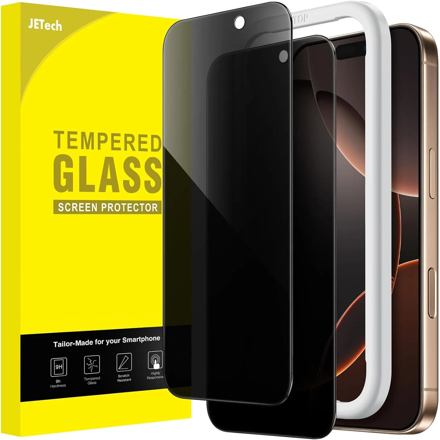 JETech Sichtschutz Schutzfolie für iPhone 16 Pro Max, 2 Stück