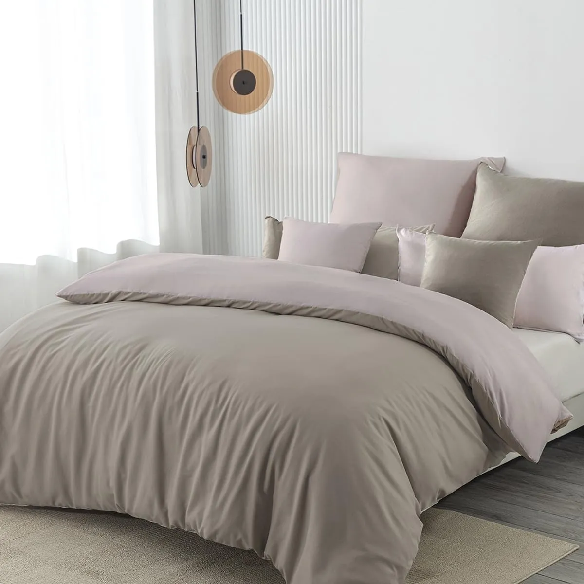 Bettwäsche 135x200 2teilig Mikrofaser, Taupe/Beige