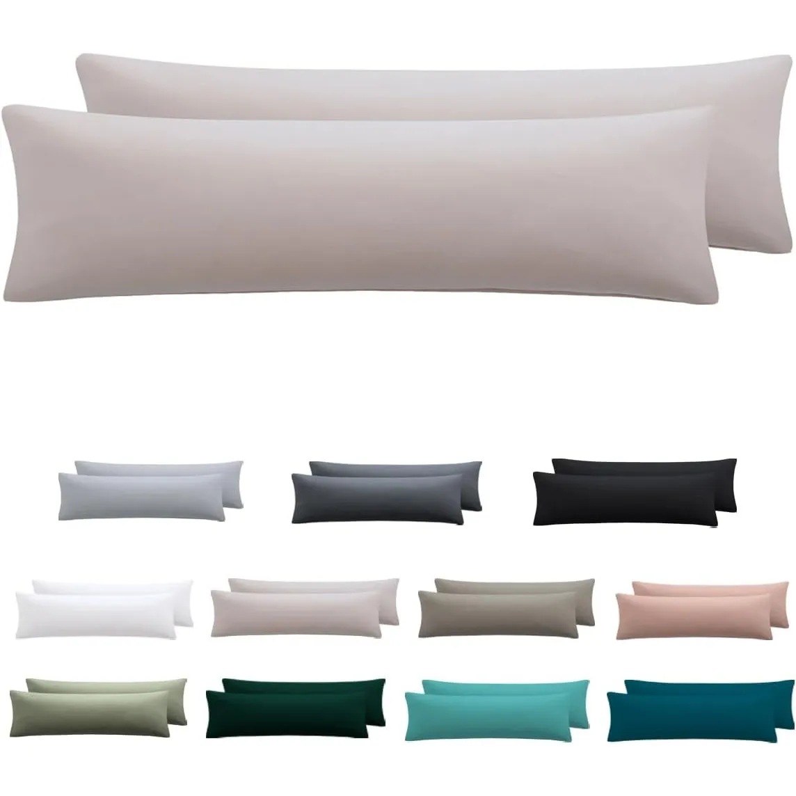 Seitenschläferkissen Bezug 40 x 145 2er Set, Beige