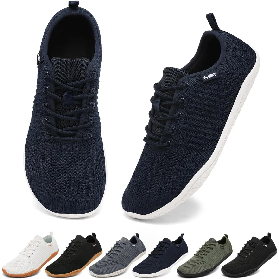 Geweo Barfußschuhe Herren Damen Breiter Zehenbox Zero Drop Sneaker Gr.37-47 | Atmungsaktiv lässiger Alltags-Look flexib…