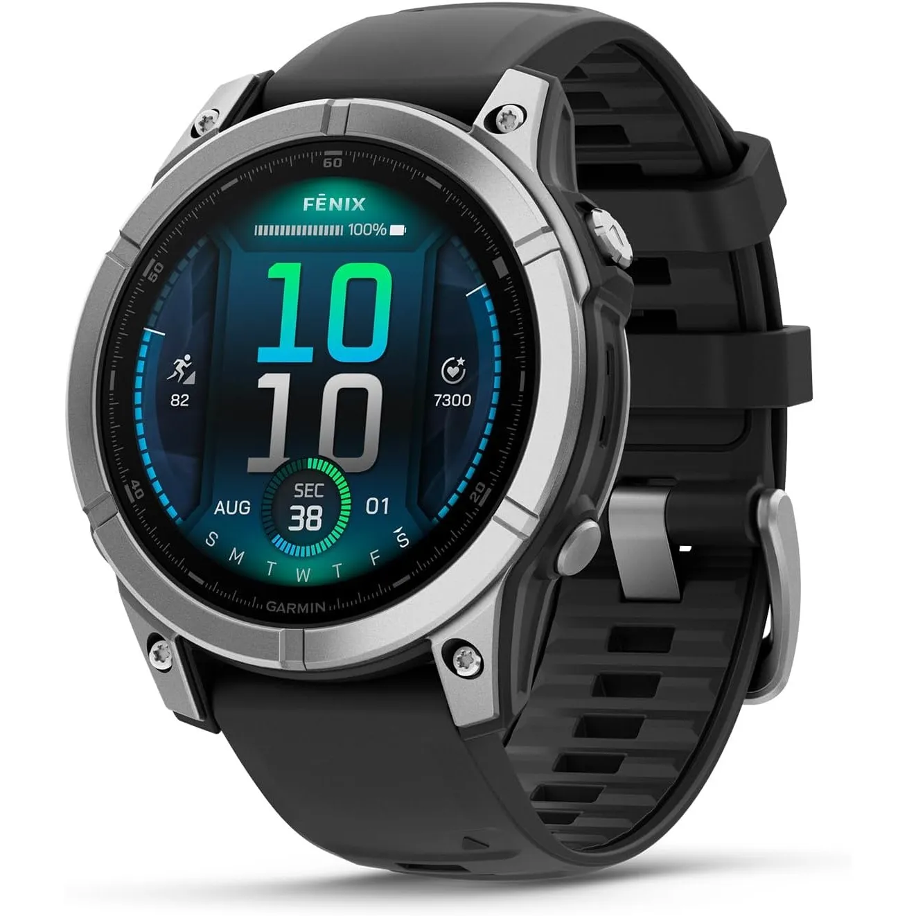 Garmin Fenix E, 47 mm, GPS-Multisport-Smartwatch, Schwarz/Silber