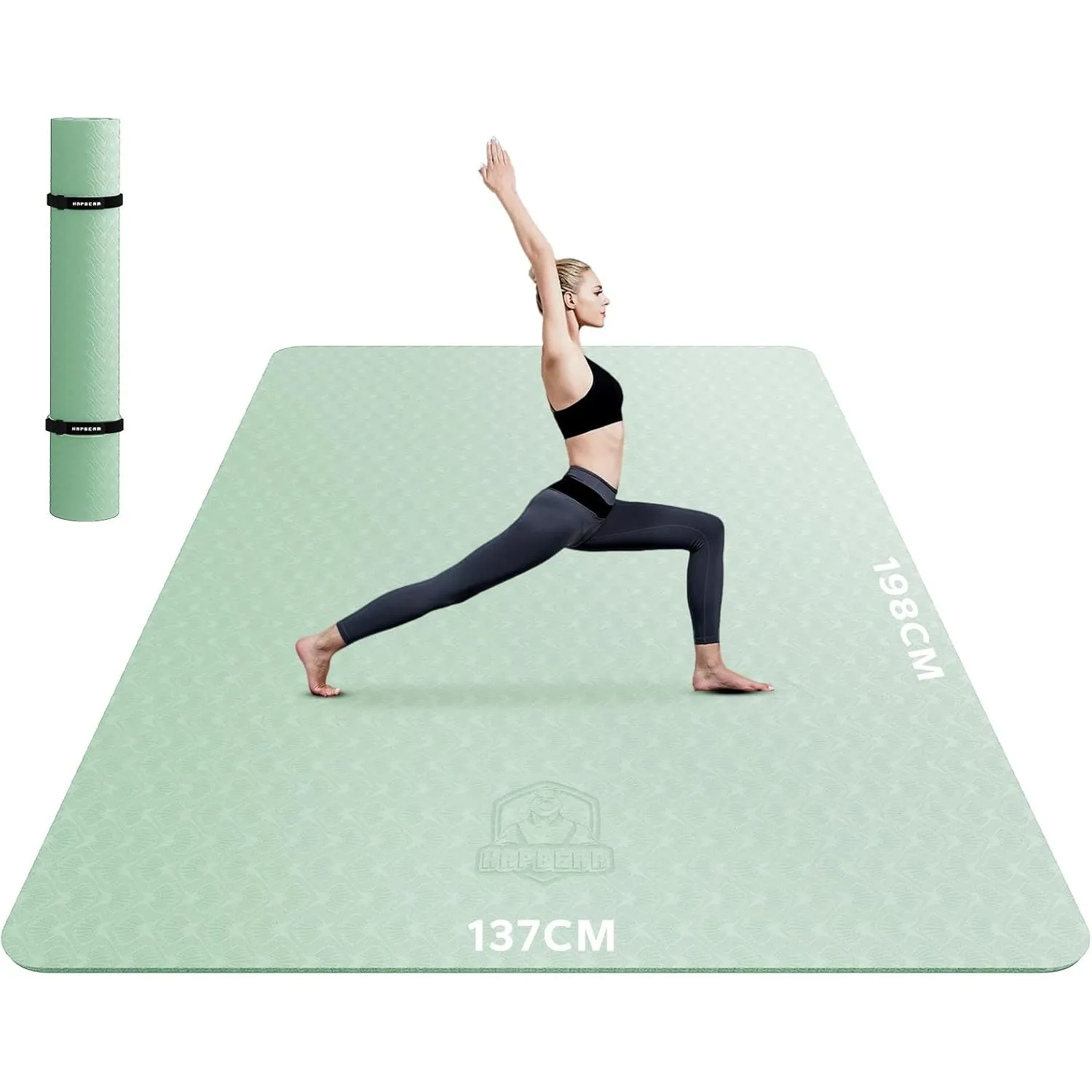 HAPBEAR Yogamatte XXL- Extra Groß Breit Yoga Matte, Sportmatte Fitnessmatte Rutschfest 198cm x137cm/183cm x122cm/183cm …