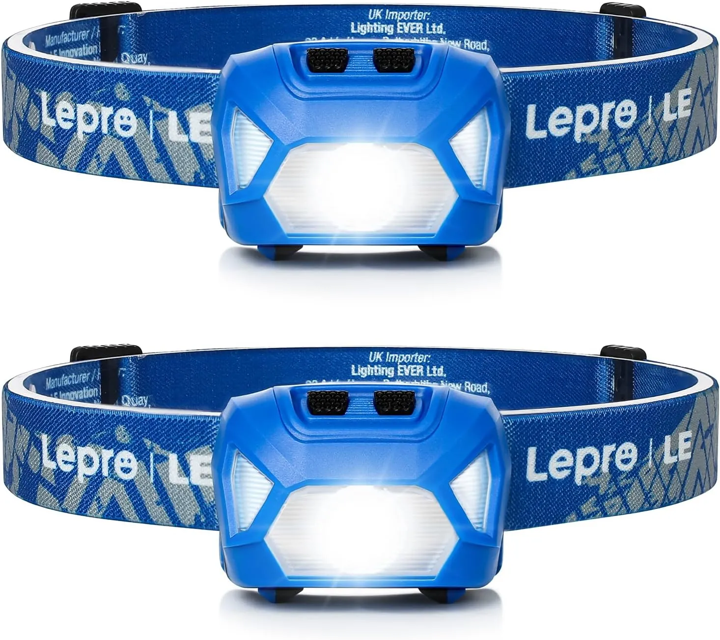 Lepro Stirnlampe, 1300 Lux LED XPG Kopflampe mit 6 Lichtmodi Scheinwerfer und Rotlicht, IPX4 spritzwassergeschütztes Ge…