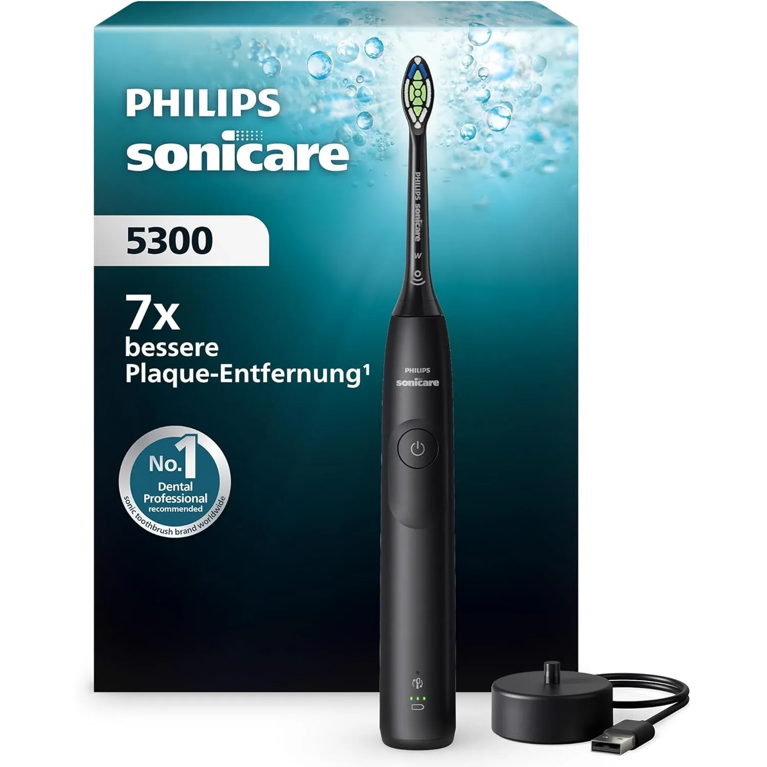 Philips Sonicare 5300 elektrische Zahnbürste, Schallzahnbürste mit 2 Intensitätsstufen, Andruckkontrolle, EasyStart, Sm…